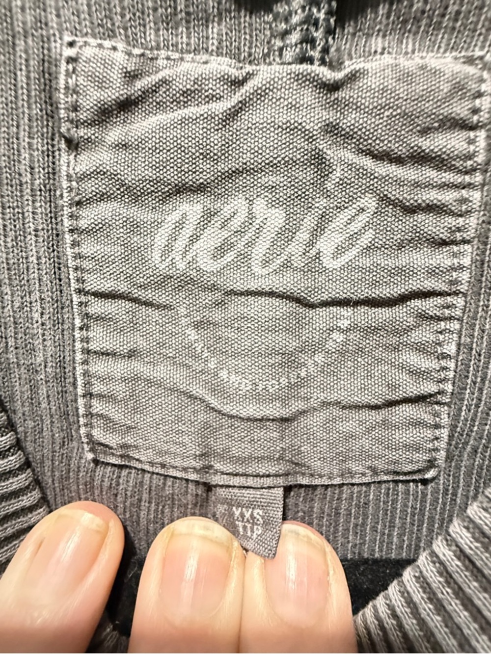 Aerie Big Chill Textured Crew Sweatshirt - Charcoal Grey - Picture 5 of 5